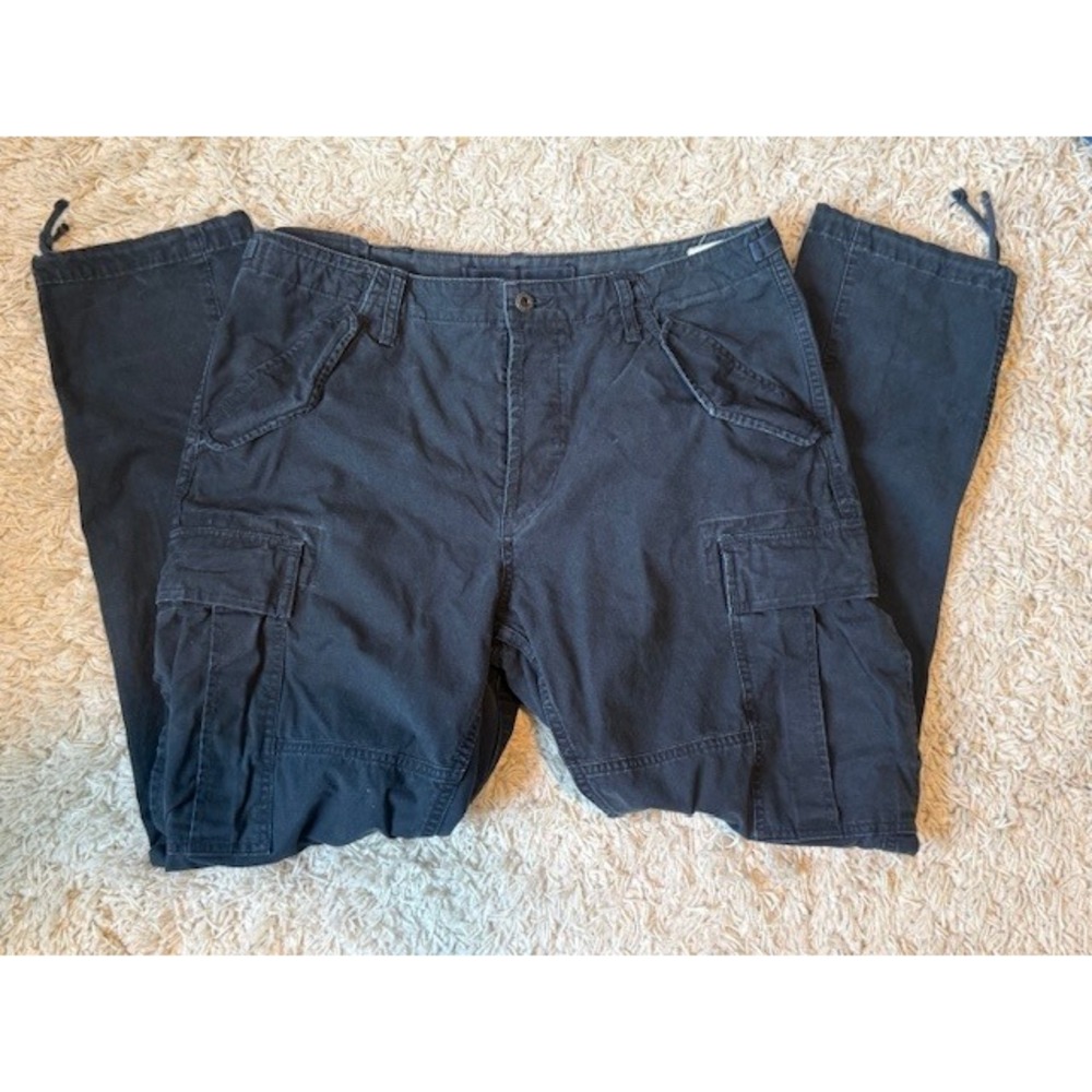 Polo Ralph Lauren Utility Surplus Chino Cargo Pants 34x32 Black 100% Cotton - Picture 2 of 8